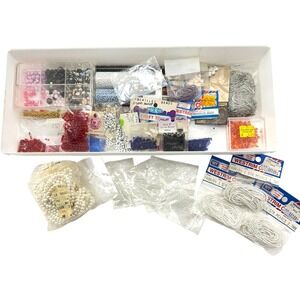 Jewelry Beads Lot Supplies Most Vintage Various Types Sizes Colors Brands Crafts
